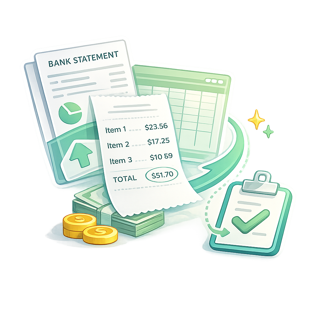 An uploaded source file connected to reviewed Clover transactions